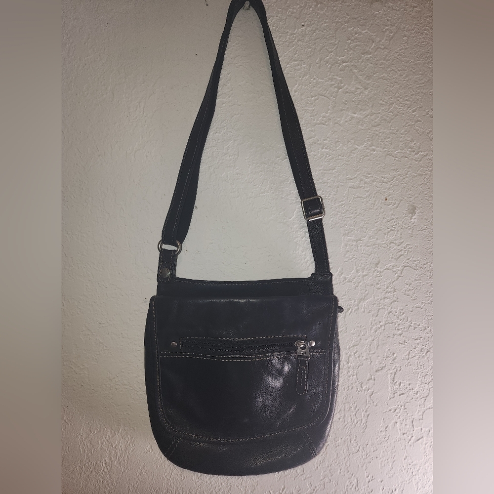 Fossil Black Leather Crossbody Bag